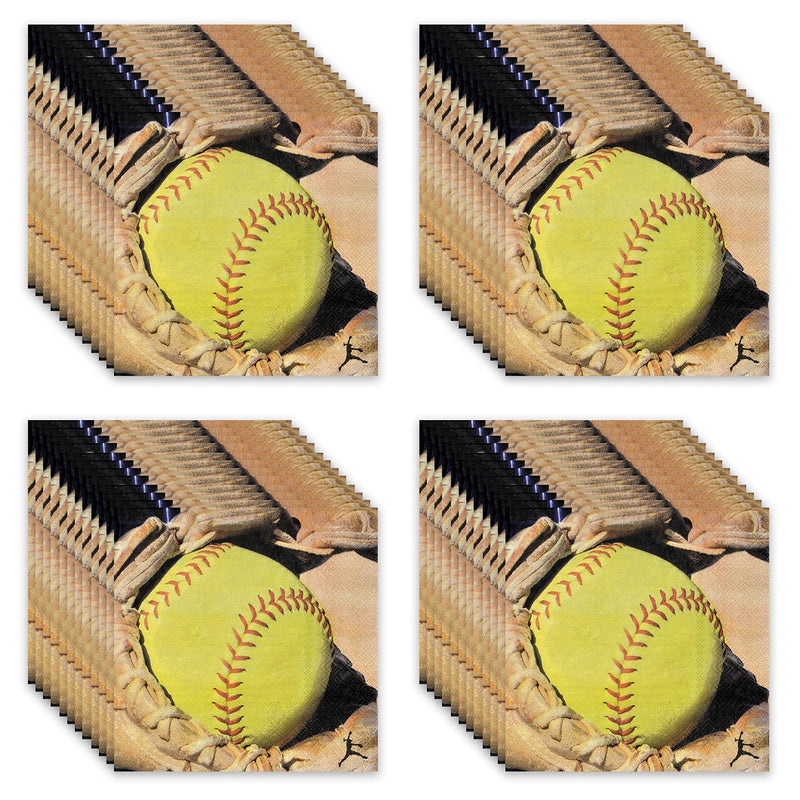 [Australia - AusPower] - Havercamp Girl’s Fastpitch Softball Luncheon Napkins (48 pcs.)! Beautifully Printed, 6.5 inch square, folded) Paper Napkins- Coordinates with other Softball items 