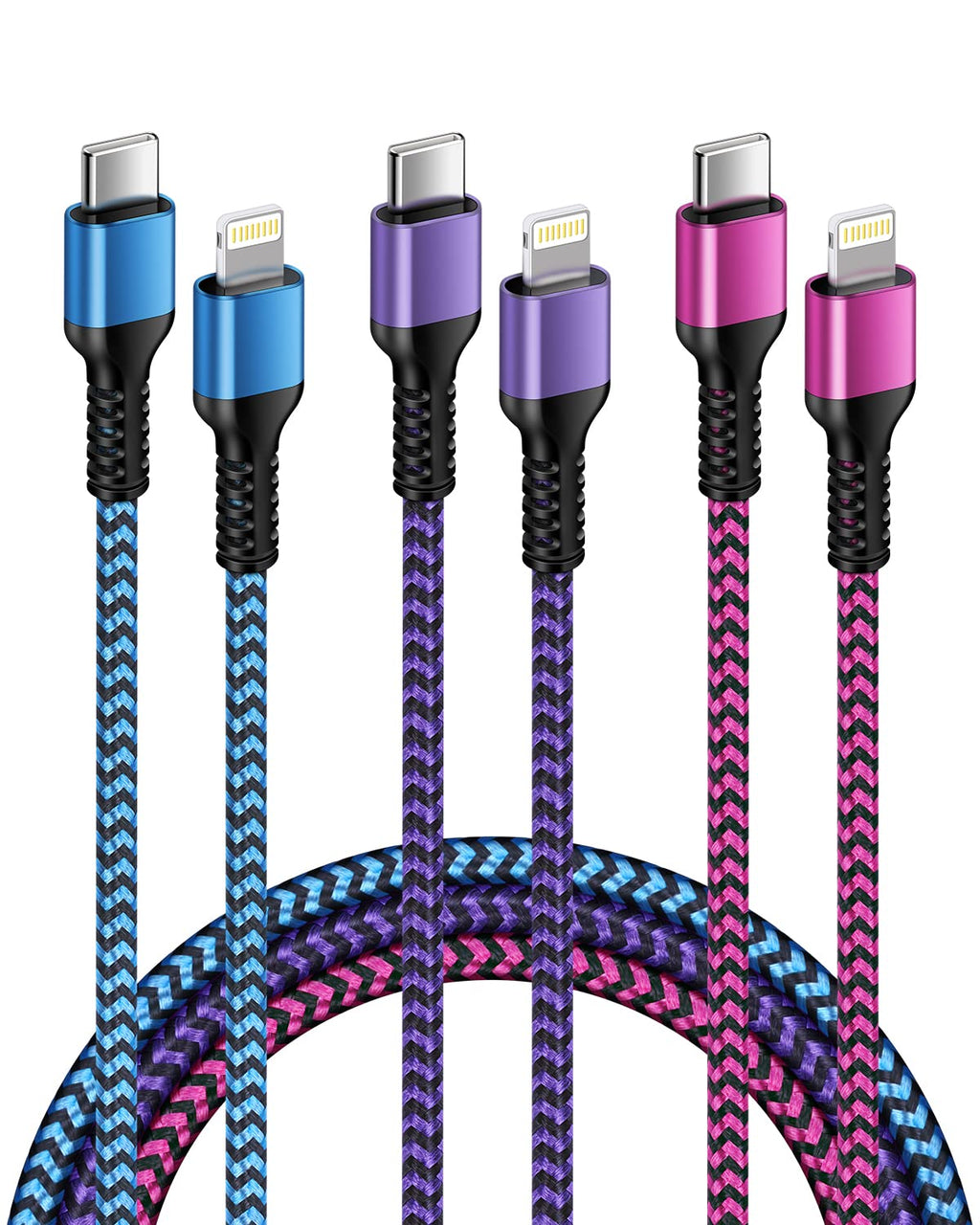 [Australia - AusPower] - iPhone Fast Charger Cord, [3Pack-3/6/10FT] USB C to Lightning Cable, Apple MFI Certified Type C Charging Syncing Cord Power Delivery Wire for iPhone 13/13 Pro/13 Mini/12/12 Pro/11/11 Pro Max/8/XR/XS 
