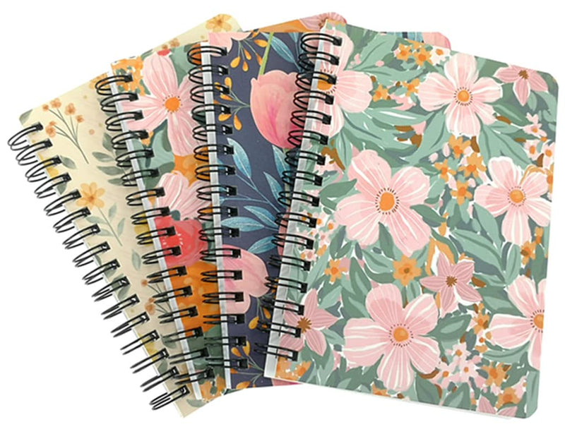 [Australia - AusPower] - ALIMITOPIA Spiral Notebook Journal,Wirebound Ruled Sketch Book Notepad Diary Memo Planner,A6 Size & 80 Sheets(Floral Pattern) Floral-D 
