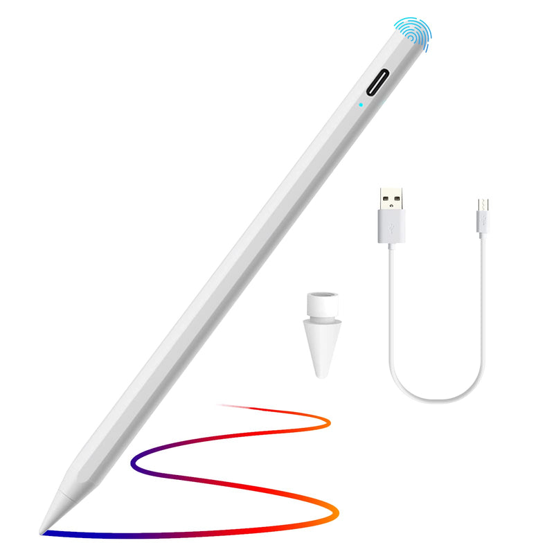 [Australia - AusPower] - 2022 Stylus Pen for Apple Touch Screens, Active iPad Pencil, Tilting, Palm Rejection, Power-Show, Smart Touch, Magnetic for (2018~2021) iPad, iPad Air, Ipad Mini, IPad Pro, Drawing and Writing white 