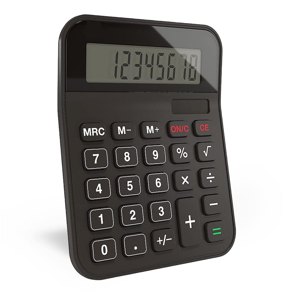[Australia - AusPower] - Desktop Calculator, LCD Angled Display 8-Digit Office Calculators, Dual Powered Basic Calculator, Large Buttons Format - 4.13” x 5.24” Inch, Durable and Easy to Use - for Home, Office 