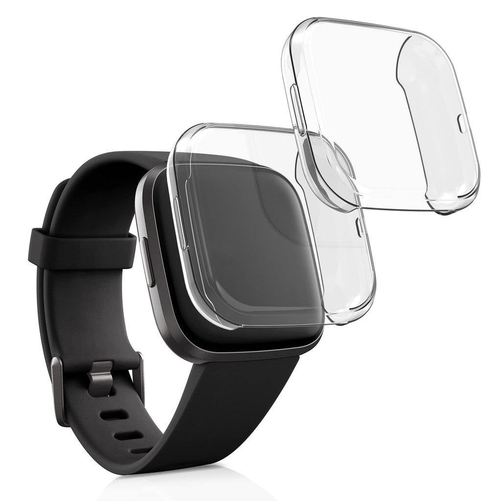 [Australia - AusPower] - kwmobile Case Compatible with Fitbit Versa 2 (Set of 2) - Smart Watch/Fitness Tracker Cover - Transparent/Transparent transparent / transparent 