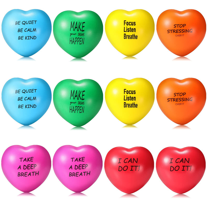 Motivational Stress Balls Heart Shaped Stress Relief Balls Multicolored ...