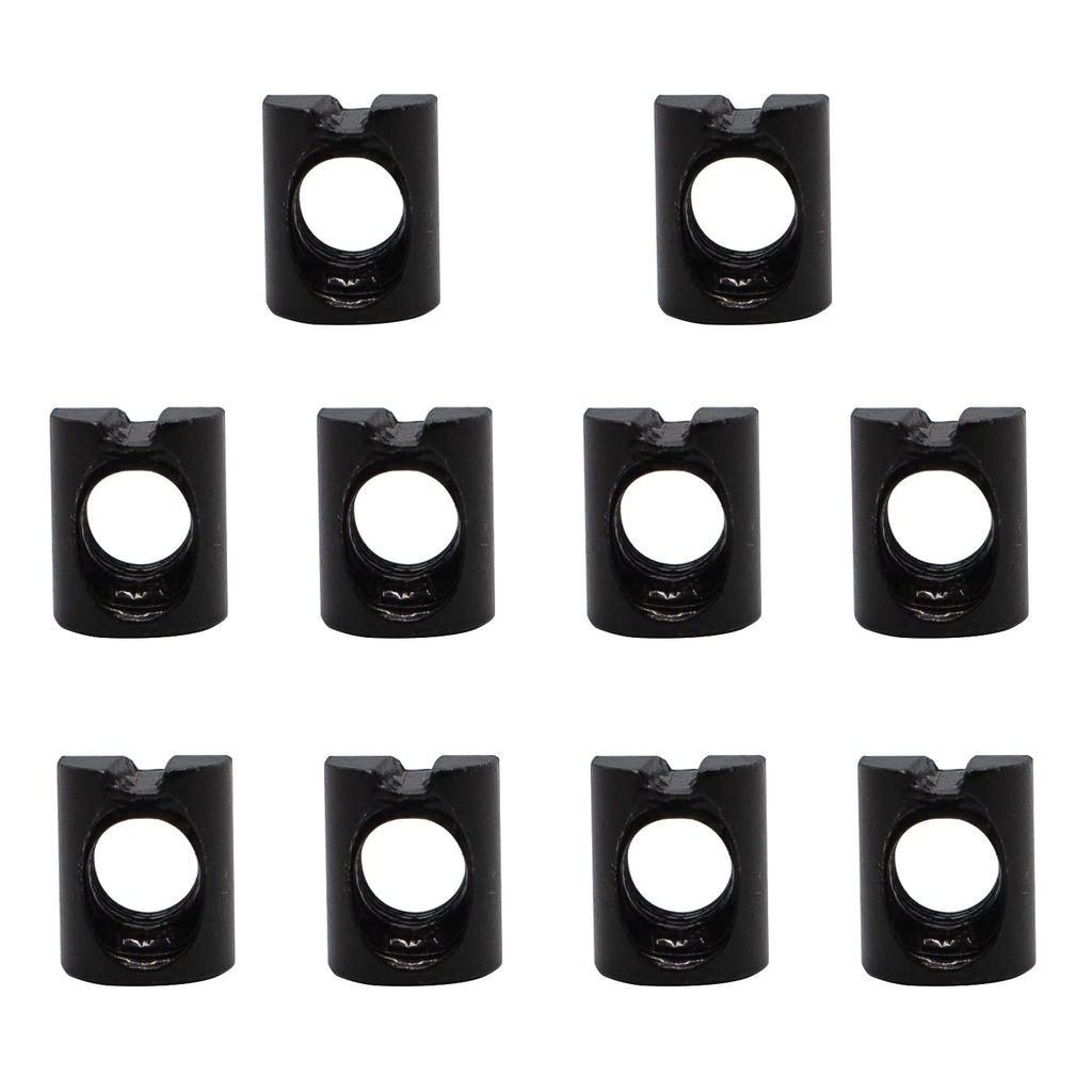 [Australia - AusPower] - 10 PCS Metric M8 Barrel Nuts Cross Dowels Slotted Nuts Baby Bed Crib Screws Hardware Replacement Kit for Bunk Bed Beds Headboards Chairs Furniture M8x12mmx15mm Black 10 