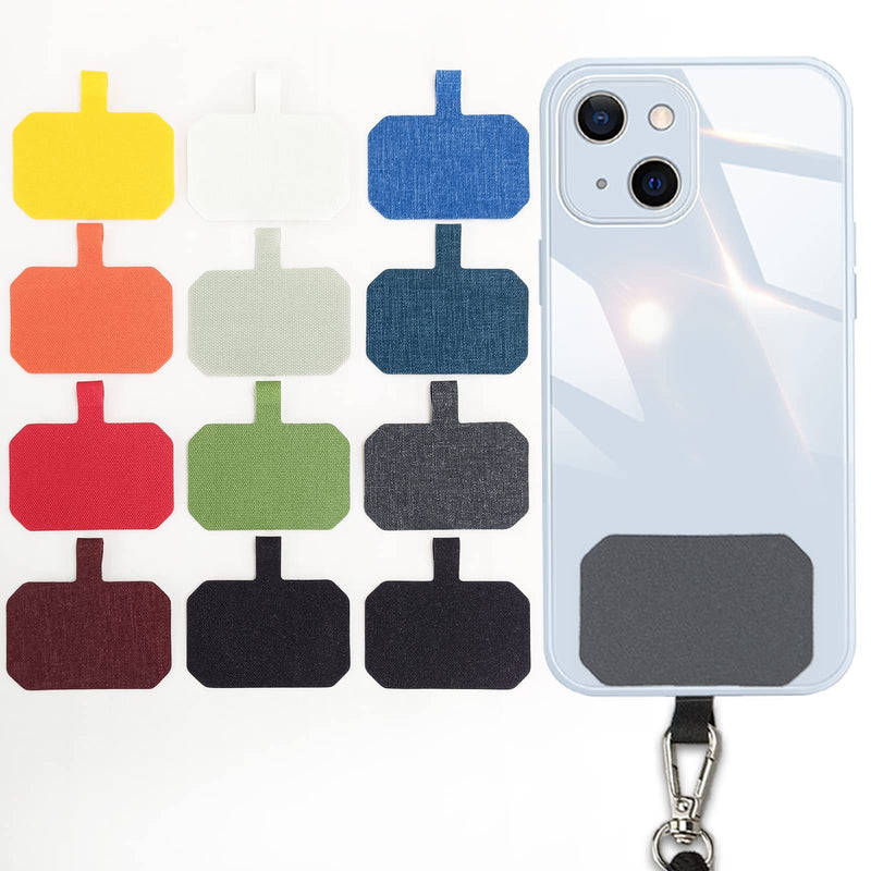 [Australia - AusPower] - Universal Phone Tether Tab IOXQP, Package of 12 Cell Phone Lanyard tab,Phone Tether Tab tetheris Compatible with All Smartphones with Full-Coverage Protective Covers 12 PCS-Phone Tether Tab 