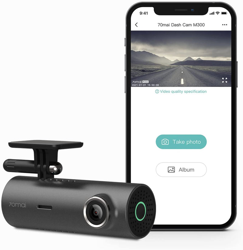 [Australia - AusPower] - 70mai Dash Cam M300, 1296P QHD, Built in WiFi Smart Dash Camera for Cars, 140° Wide-Angle FOV, WDR, Night Vision, iOS/Android Mobile App 