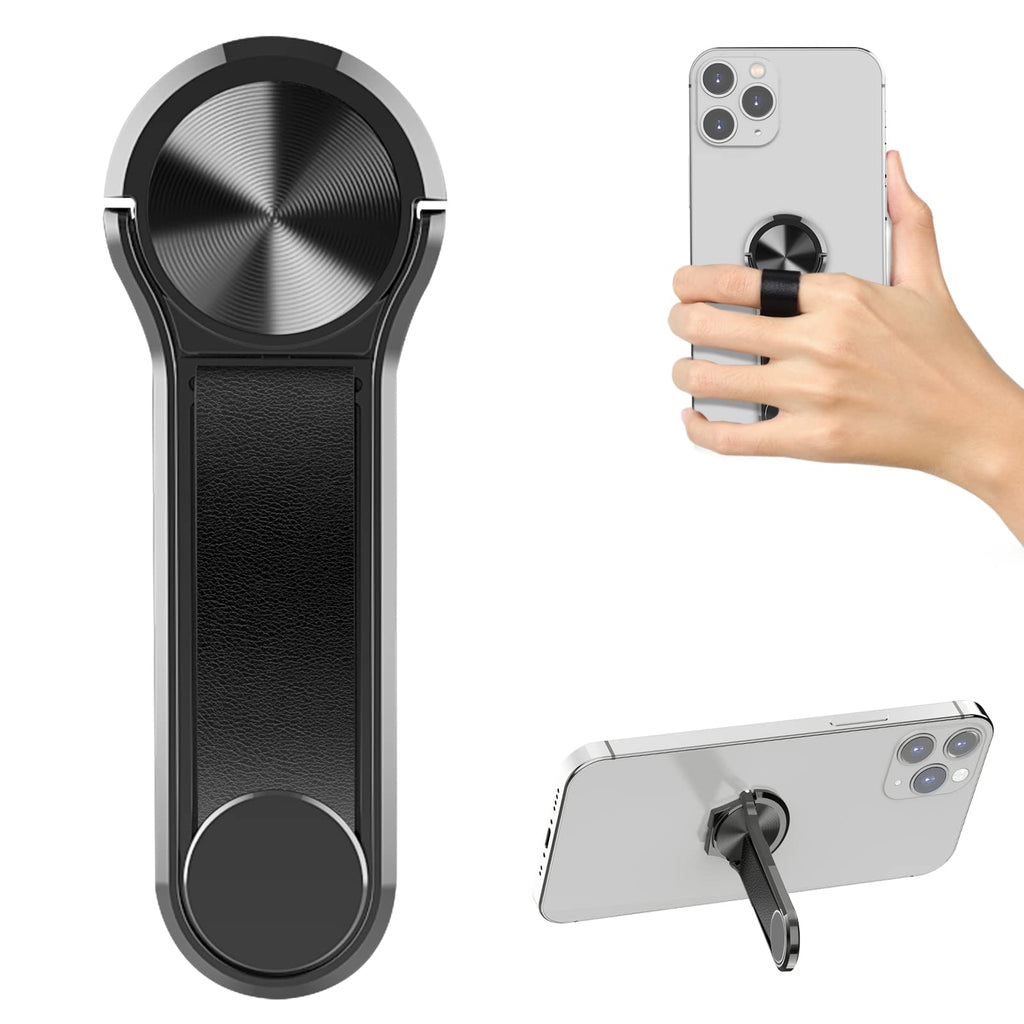 [Australia - AusPower] - Phone Holder for Hand, CISID Phone Grip with Stand Strap Holder for Hand Cell Phone Loop Finger Holder Phone Gripper for Back of Phone Compatible with iPhone Samsung and Most Smartphones Black 