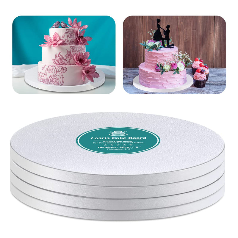 [Australia - AusPower] - White Cake Drums Round 10 Inch Cake Boards with 1/2-Inch Thick Smooth Edges for Multi Tiered Birthday Wedding Party Cakes Drum Board 10 Inch (4 PCS) 