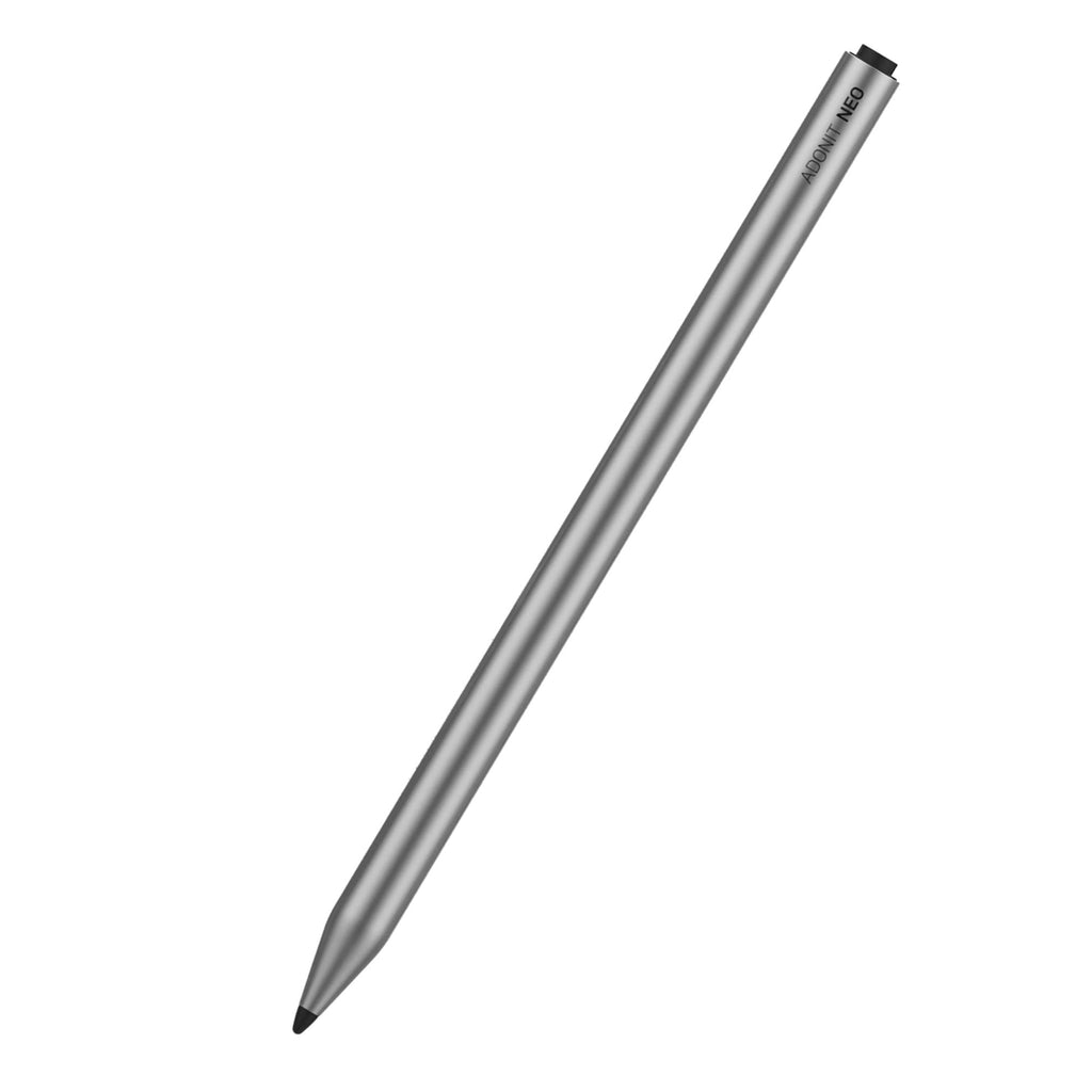 [Australia - AusPower] - Adonit Neo, Magnetically Attachable Stylus Pen for iPad with Palm Rejection, Active Digital Pencil, Compatible with iPad Air 4th/3rd, iPad Mini 6/5th, iPad 9/8/7/6th, iPad Pro 11/12.9" - Matte Silver 