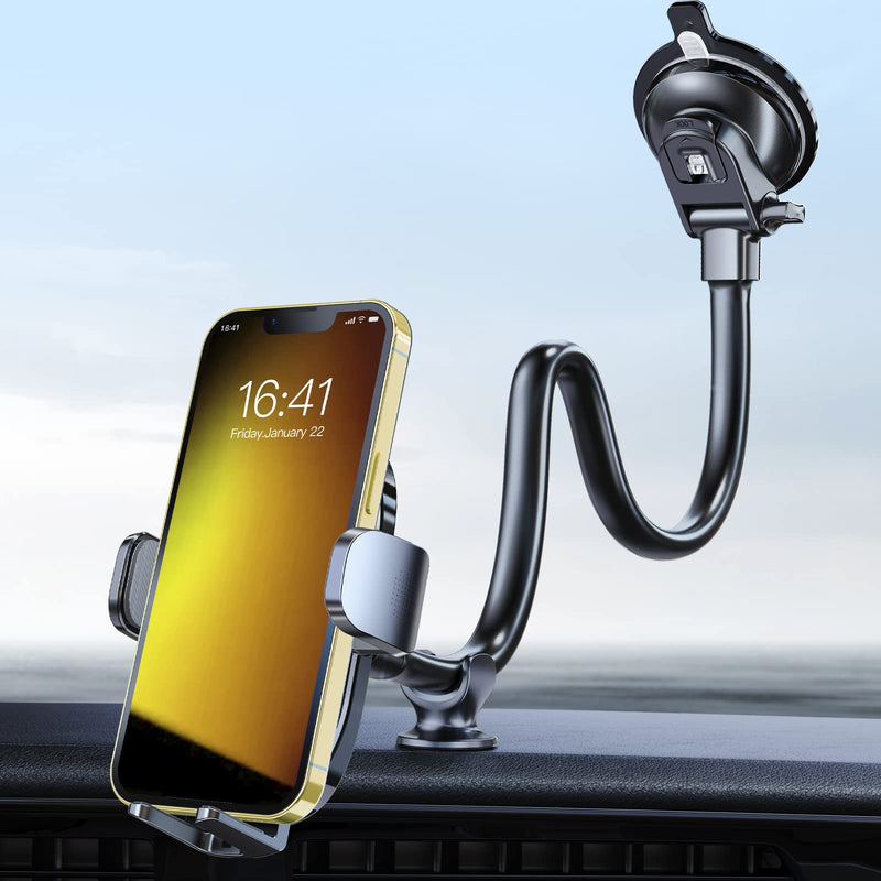 [Australia - AusPower] - VIOY Car Phone Holder Mount Windshield, 12’’ Gooseneck Long Arm Cell Phone Mount for Car Truck, Strong Suction Anti-Shake Compatible with iPhone 13 12 11 Pro Max/XS/XR/X/8/7,Galaxy and More 