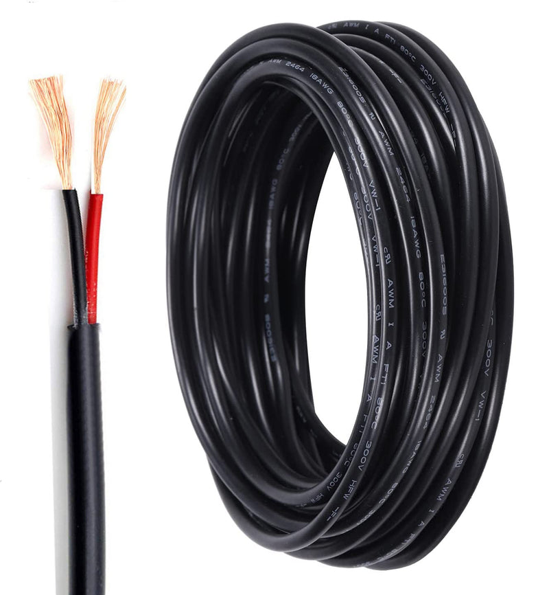 [Australia - AusPower] - 16 Gauge 2 Conductor Electrical Wire Stranded PVC Red & Black Cord Pure Copper Cable 10 M / 32.8FT LED Cable Flexible Extension Power Cord for Auto LED Lighting UL Listed (16 AWG) 16 AWG 