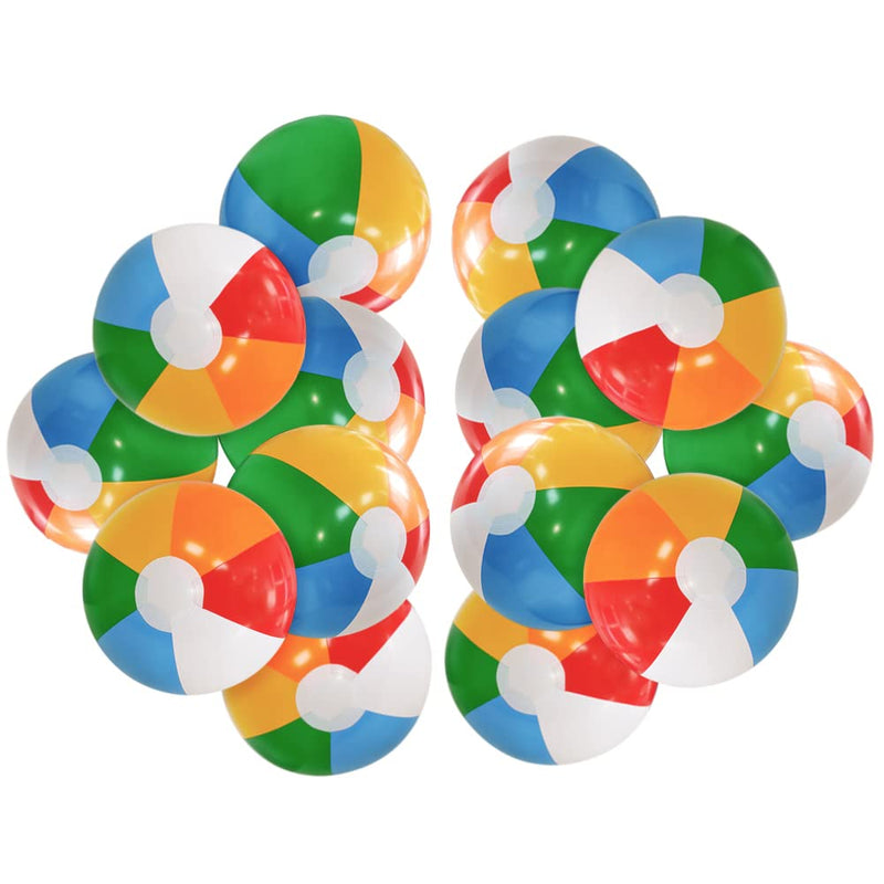 [Australia - AusPower] - Beach Ball 12'' Beach Balls with Foot Pump for Kids Bulk 14 Pack Inflatable Pool Beach Balls Bulk Hawaiian Tropical Theme Party Decorations Favors Supplies 