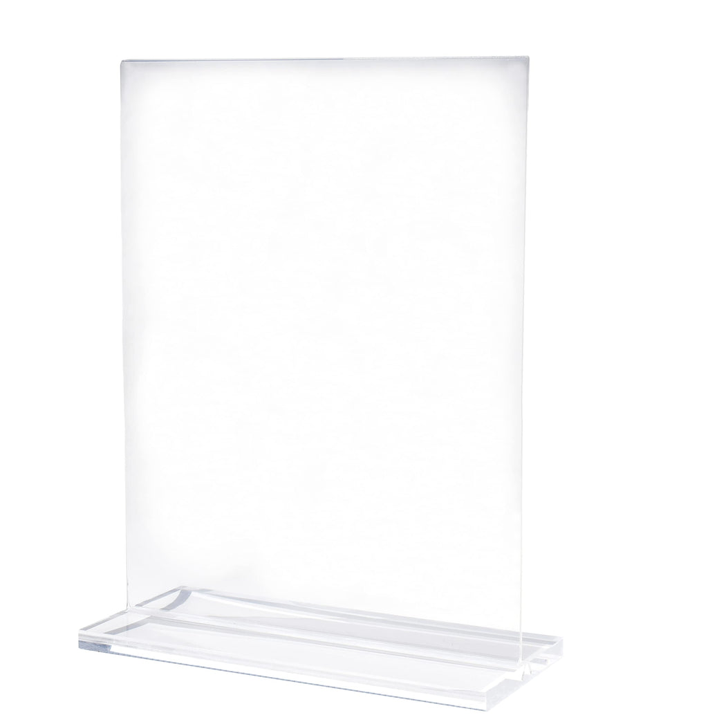 [Australia - AusPower] - 8.5x11 Inch Clear Acrylic Sign Holder. Double-Sided Vertical Display With Thick Solid Base. 