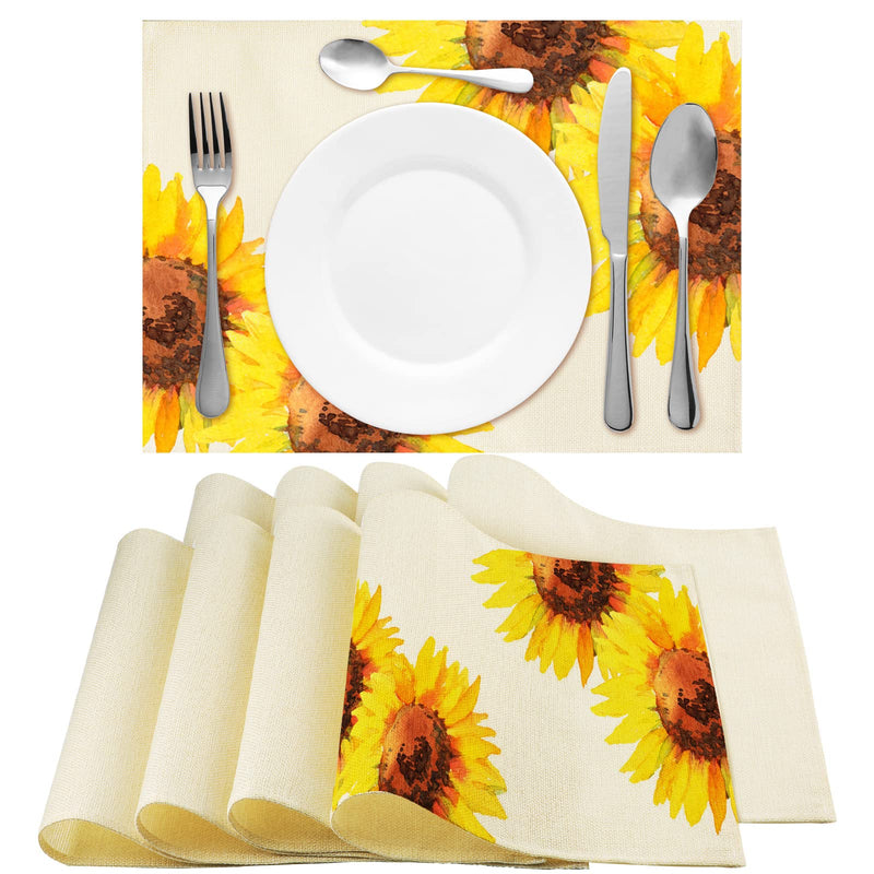 [Australia - AusPower] - 8 Pieces Sublimation Burlap Placemats Washable Sublimation Blank Place Mats White Placemats for Dining Tables Birthday Party Wedding DIY Table Mats Kitchen Home Holiday Table Decor 12 x 16 Inch 