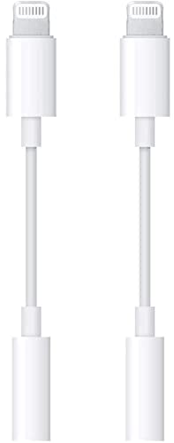 [Australia - AusPower] - Lightning to 3.5 mm Headphone Jack Adapter, 2 Pack [Apple MFi Certified] iPhone 3.5mm Jack Aux Dongle Cable Converter Compatible with iPhone 13 12 11 11 Pro XR XS X 8 7 iPad, Support All iOS (White) 