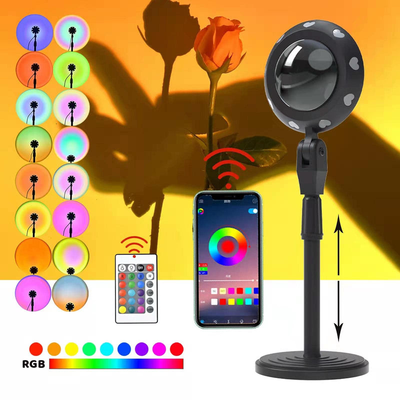 [Australia - AusPower] - Sunset Lamp Projection,16 Colors Sunset lamp with APP Remote Control/4 Modes,UFO Shape Sunset Light,Sunset Lamp Projector USB Changing for Living Room Bedroom Decor 