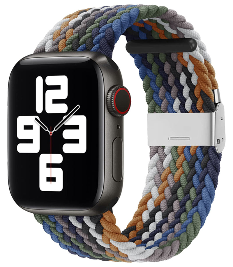 [Australia - AusPower] - Adjustable Braided Solo Loop Bands Compatible with Apple Watch Bands 45mm 44mm 42mm Pride Sport Loop With Buckle For iwatch 7/6 SE Denin Multin Denin Mlutin 45mm/44mm/42mm 