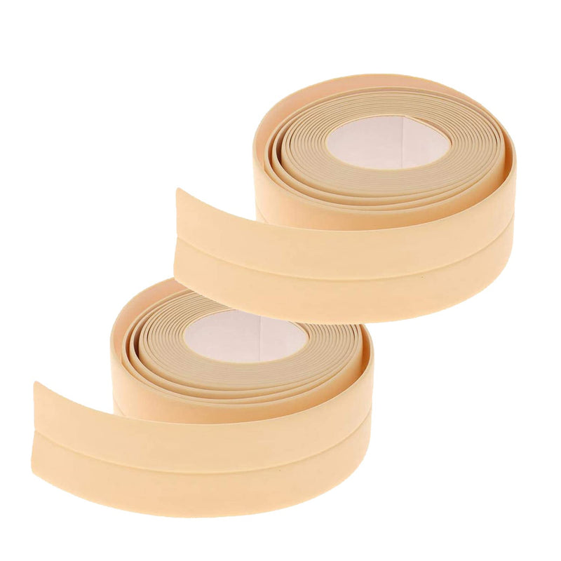 [Australia - AusPower] - 2 Pack Bathtub Wall Sealing Caulk Strip PE Self Adhesive Waterproof Sealing Tape Strip Caulk Sealer Decorative Trim for Kitchen Bathroom Shower Toilet Wall Corner 38mmx3.2m/1.5x126inch 