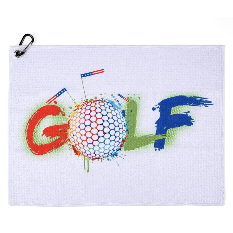 [Australia - AusPower] - Golf Towel | Super Absorbent Microfiber Towels | Lightweight, Scratch-Resistant, and lint-Free | Aluminum Alloy Hook | 16x12 Inches for Father's Day (Golf Towel-WG) 