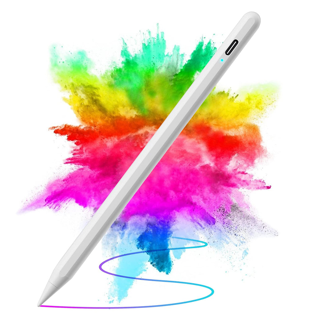 [Australia - AusPower] - Stylus Pen for Apple Active iPad Pencil, Tilting, Palm Rejection, Power Show, Magnetic for Pad, iPad Air, Ipad Mini, Pro, Drawing Writing white support original apple tips 