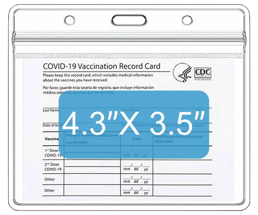[Australia - AusPower] - 20 Pack CDC Vaccine Card Protector 4.35 X 3.5 Inches Waterproof Vaccination Card Holder, Clear Plastic Sleeves for Covid Immunization Record Vaccine Card Holder 20 