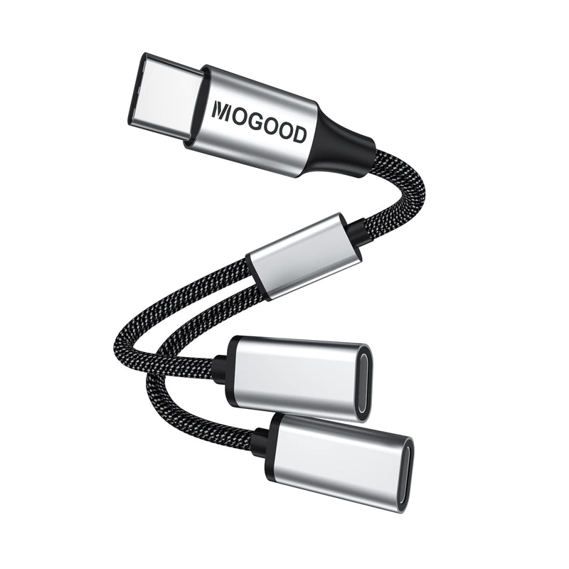 [Australia - AusPower] - USB C to USB C Female Adapter USB Y Splitter Cable,USB C Male to 2USB-C Female Cord Converter,Dual Double USB C Port Hub USB C Split Adapter for Mac,Xbox One Series X/S,PS4,PS5,Laptop(NOT for monitor) 1 pack Black 