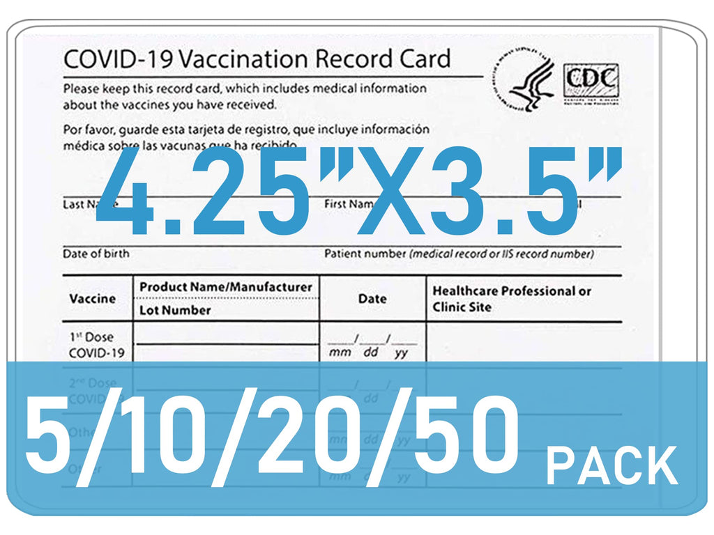 [Australia - AusPower] - 50 Pack Vaccine Card Holder, Scratchproof CDC Vaccination Card Protector 4.3 × 3.5 Inches,Waterproof Immunization Vaccinate Record Cards Plastic Holder for Badge Record ID Card Name Tag 50 