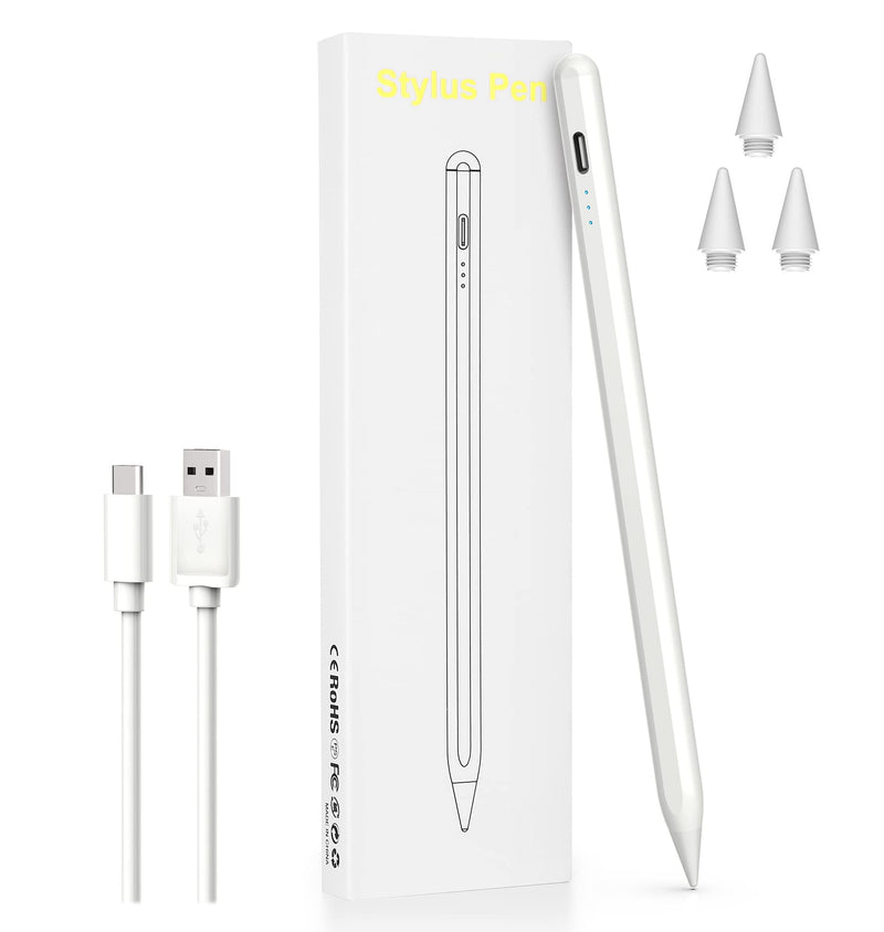 [Australia - AusPower] - Stylus Pen Compatible for iPad,with Palm Rejection,Tilt,Magnetic Function,Compatible with 2018-2021 Apple iPad Pro 11/12.9-inch,iPad 6th/7th/8th/9th,iPad Mini 5th/6th,iPad Air 3rd/4rd Generation White 