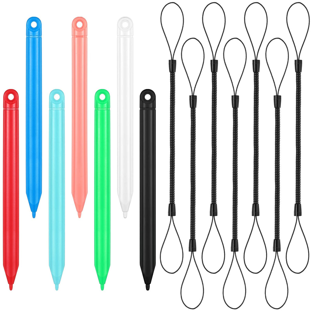 [Australia - AusPower] - Replacement Stylus Drawing Pen and Lanyard Set for LCD Writing Tablet 4.7 Inch Colorful Drawing Tablet, Kids Drawing Pads, Doodle Board (7 Pack Stylus Pens and 7 Lanyards) 