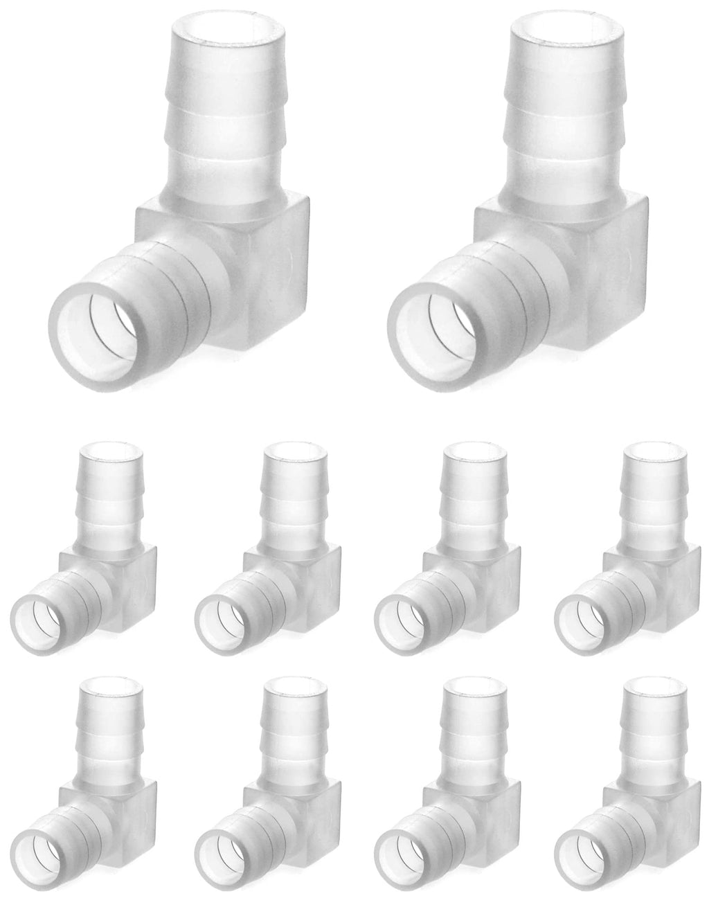 [Australia - AusPower] - QWORK Hose Barb Elbow, 10 Pack, 3/8" 90 Degree Plastic Elbow L-Fitting, 2-way Equal Barbed Fitting, Union Adapter Barbed Fitting 