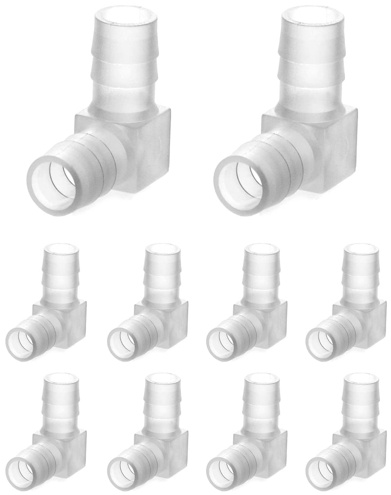 [Australia - AusPower] - QWORK Hose Barb Elbow, 10 Pack, 3/8" 90 Degree Plastic Elbow L-Fitting, 2-way Equal Barbed Fitting, Union Adapter Barbed Fitting 