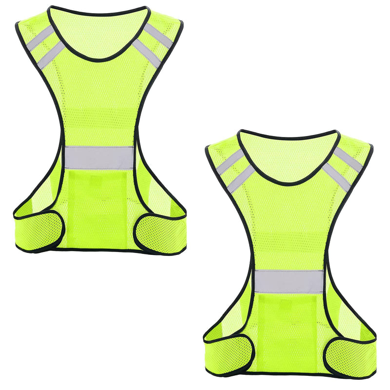 [Australia - AusPower] - TCCFCCT Reflective Safety Running Vest for Men Women Running Gear for Walking at Night 2Pack Yellow 
