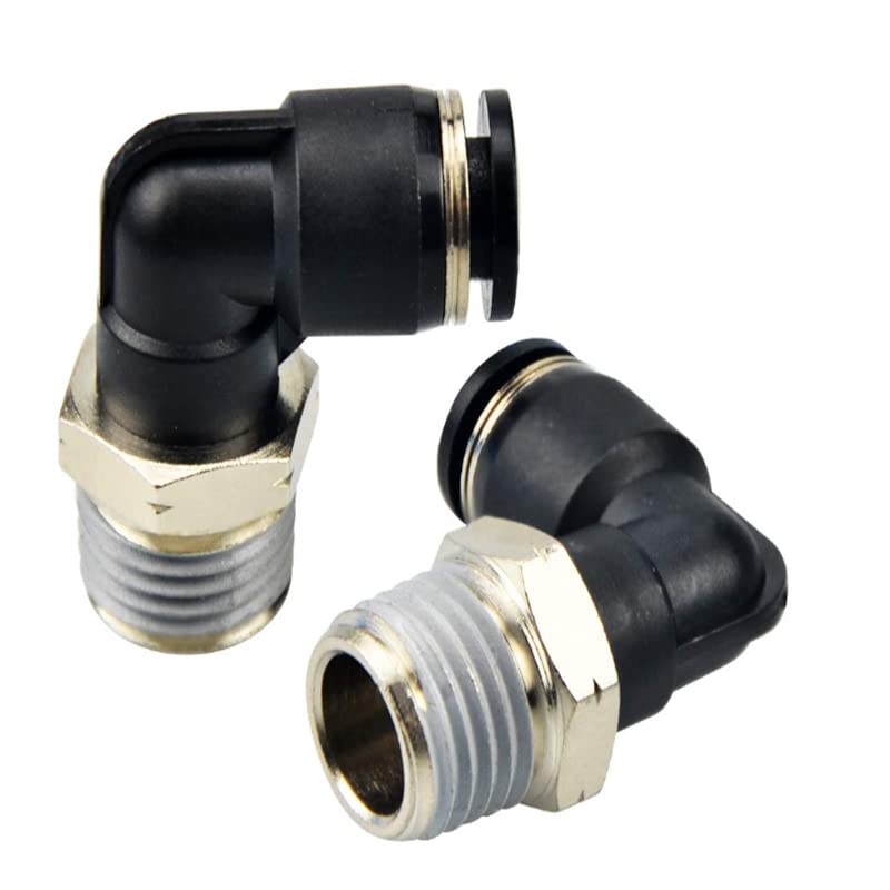 [Australia - AusPower] - BQGJK Pneumatic Elbow and StraightThread Push to Connect Fittings PL1/4NPT1/4(Pack of 10) 12.99*9.45*5.12 