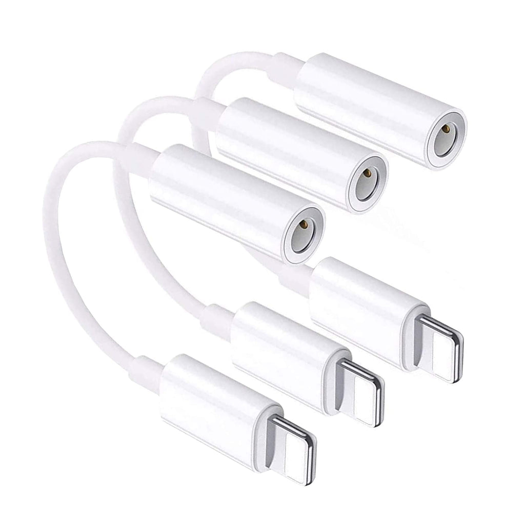 [Australia - AusPower] - 3 Pack Apple MFi Certified Original Headphone Adapter for iPhone,Lightning to 3.5mm Earphones Jack Adapter Cord Dongle Aux Cable Converter Compatible with iPhone 13 12/11 XS/XS Max/XR/X 8/7/6/6S Plus 