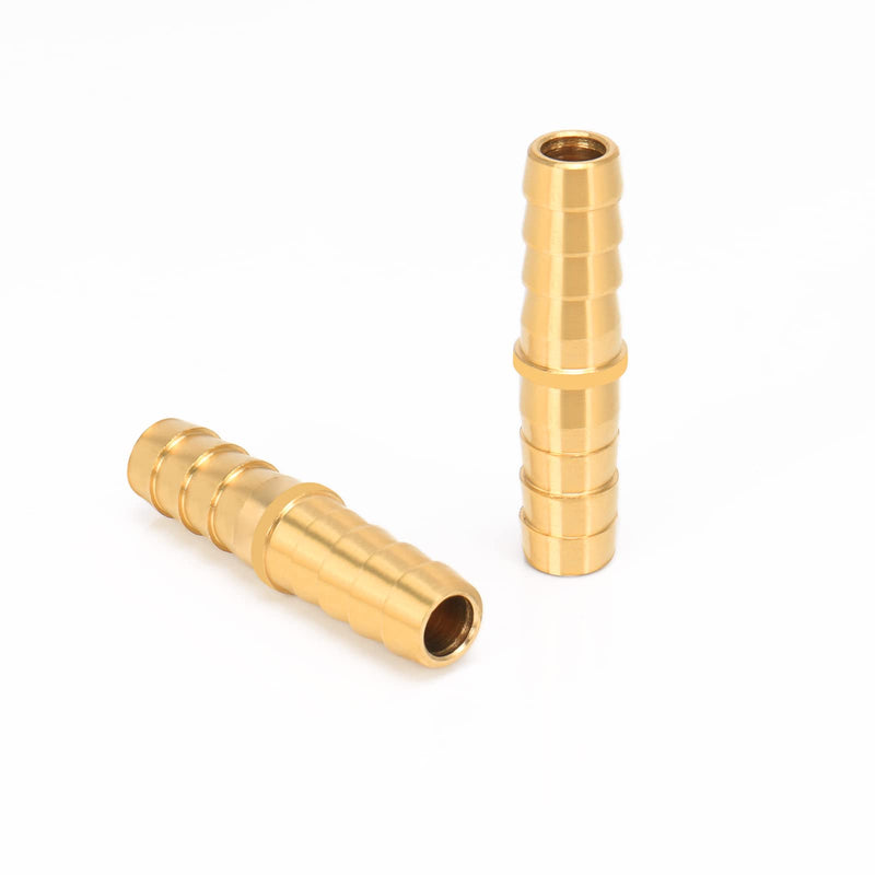 [Australia - AusPower] - BathAce Brass Hose Barb Fitting Splicer Mender, Quick Connect Threaded Pipe Adapter Heavy Duty M Type Fitting Union Air Gas Water Fuel, 2 Pack (3/8 Barb x 3/8 Barb) 3/8 Barb x 3/8 Barb 
