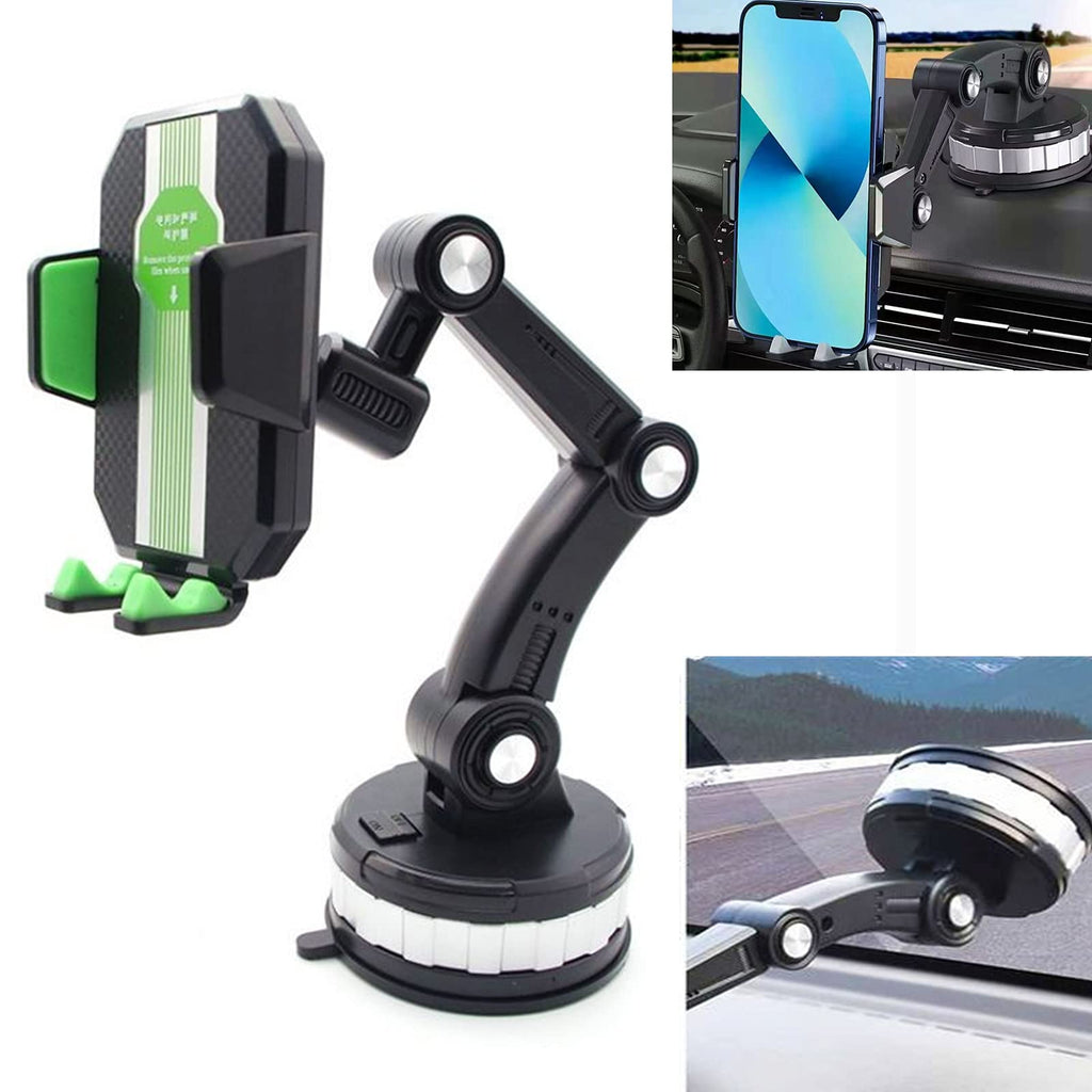 [Australia - AusPower] - Car Phone Holder Mount, Universal Strong Suction Cup Cell Phone Holder Stand, HiYi Heavy Duty One-Button Pop-up iPhone Smartphone Car Mount for Dashboard/Window/Windshield Dash Air Vent (Green) Green 