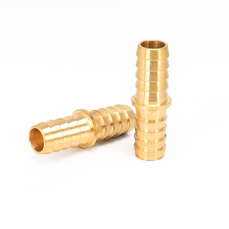 [Australia - AusPower] - BathAce Brass Hose Barb Fitting Splicer Mender, Quick Connect Threaded Pipe Adapter Heavy Duty M Type Fitting Union Air Gas Water Fuel, 2 Pack (1/2 Barb x 1/2 Barb) 1/2 Barb x 1/2 Barb 