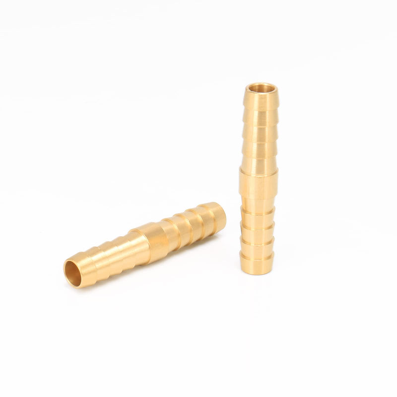 [Australia - AusPower] - BathAce Brass Hose Barb Fitting Splicer Mender, Quick Connect Threaded Pipe Adapter Heavy Duty M Type Fitting Union Air Gas Water Fuel, 2 Pack (5/16 Barb x 5/16 Barb) 5/16 Barb x 5/16 Barb 