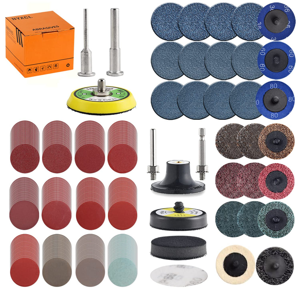 [Australia - AusPower] - Tshya 270Pack 2inch Sanding Discs Pad Variety Kit for Drill Grinder Rotary Tools Die Grinder Accessories with 1/8"&1/4" Shank Backer Plate, Sanding Pads Includes 36-3000 Grit 