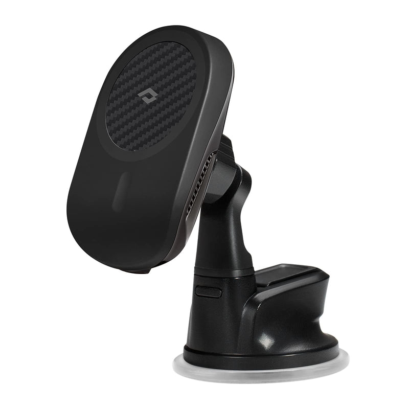 [Australia - AusPower] - PITAKA Magnetic Car Phone Holder Dashboard Car Mount for iPhone 13 Series & Galaxy S22 Series [MagEZ Car Mount Lite] Compatible with MagSafe, 360° Adjustable Angle - Suction Cup Black (Suction Cup) 