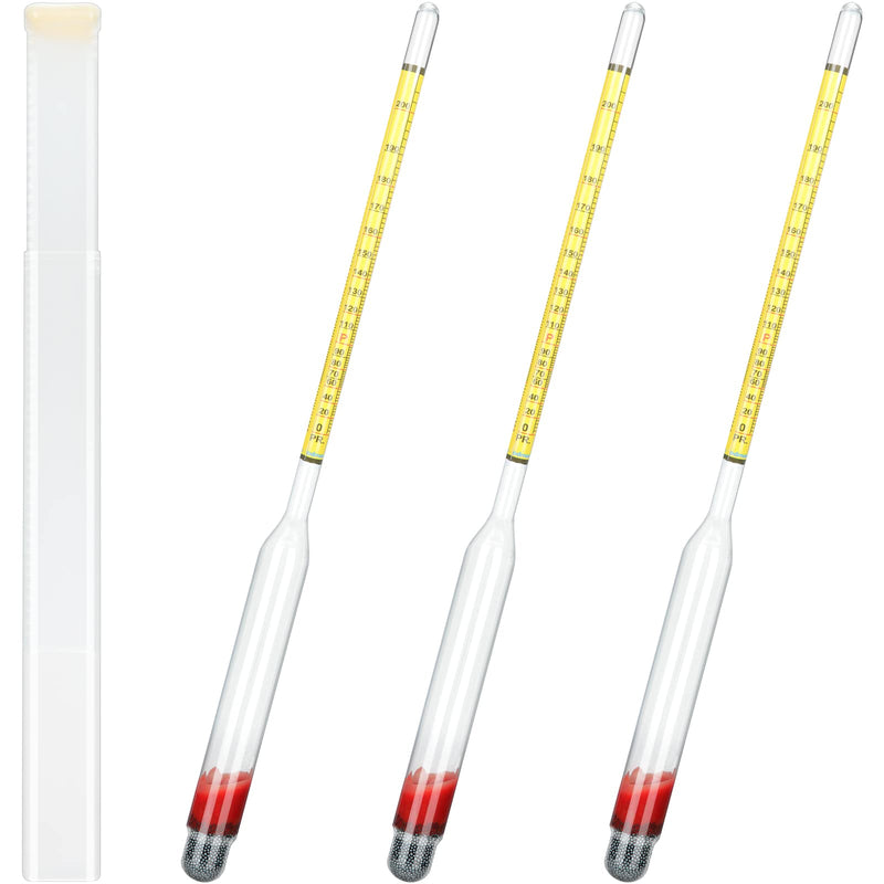 [Australia - AusPower] - Weewooday Hydrometer Alcohol 0-200 Proof & Tralle Alcohol Hydrometer for Liquor, Distilling Moonshine Alcoholmeter, for High Alcohol Proof (3 Pieces) 3 