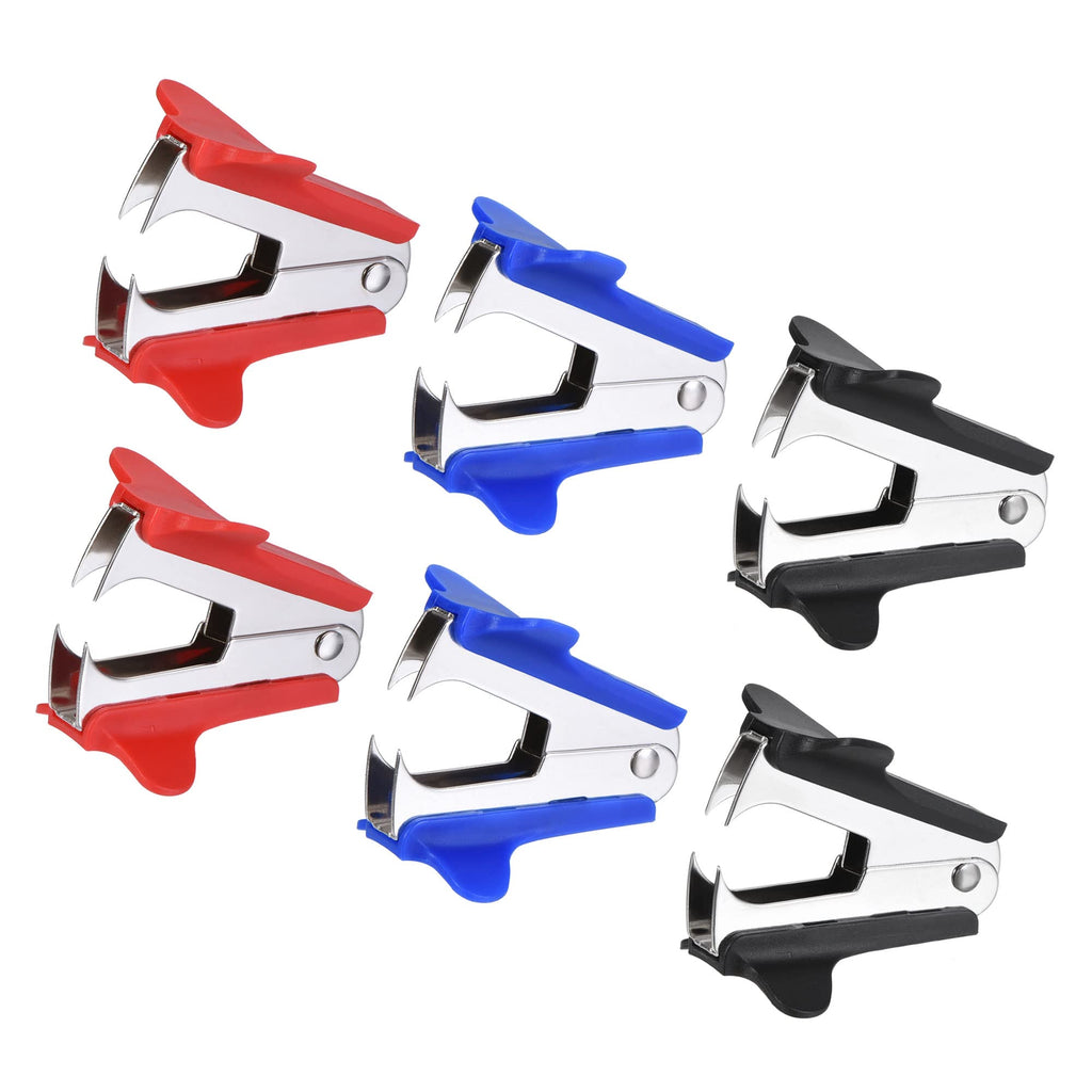 [Australia - AusPower] - MECCANIXITY Staple Remover Tools, Staplers Puller Steel Jaw for Office Home Desktop Supply Accessory, Black Blue Red Pack of 6 