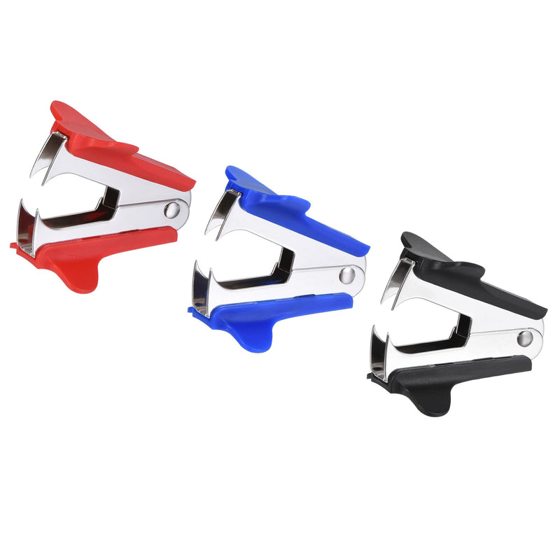 [Australia - AusPower] - MECCANIXITY Staple Remover Tools, Staplers Puller Steel Jaw for Office Home Desktop Supply Accessory, Black Blue Red Pack of 3 