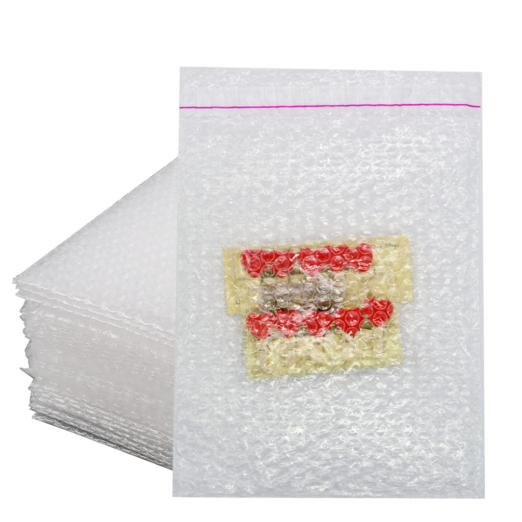 [Australia - AusPower] - 50Pcs Clear Self Seal Bubble Out Bags, 8Inch x 10Inch Double Walled Wrap Pouches Protective Cushioning Bubble Pouch for Shipping, Storage, Mailing and Supplies Dishes Glass Plates Packaging 