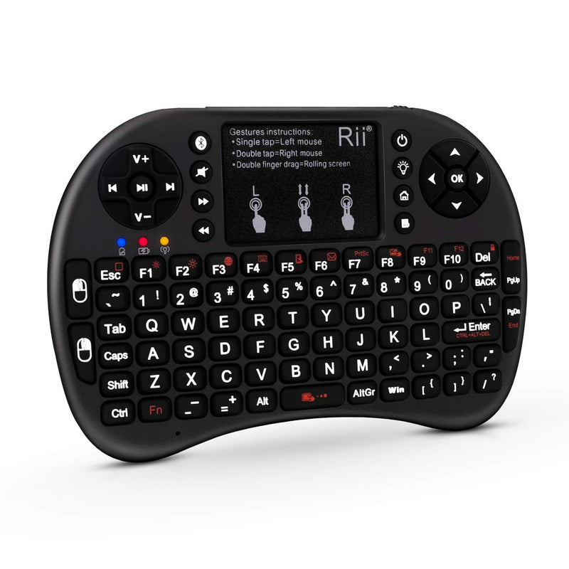 [Australia - AusPower] - Rii Mini Wireless Bluetooth Keyboard with Touchpad, Support Bluetooth +(RF) 2.4GHz Wireless Connection for Smartphones, PC, Tablet, Laptop TV Box iOS Android Windows Mac.Black 