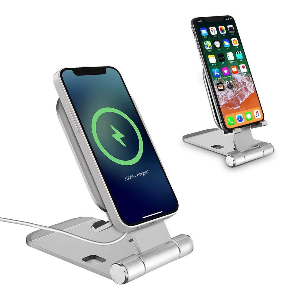 [Australia - AusPower] - Canlite 2 in 1 Versatile magsafe Phone Stand, Metal Alloy Collapsible magsafe Desk Stand, Suitable for magsafe Charger, Compatible with iPhone 13 /12 /Pro Max /Pro /Mini（not Include magsafe Charger） 