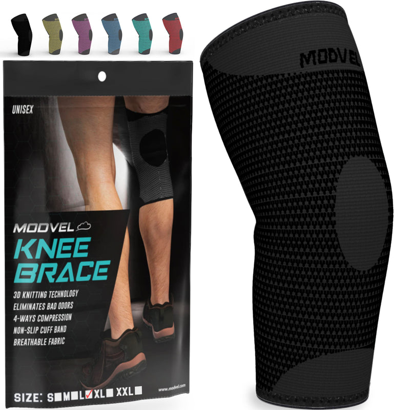 [Australia - AusPower] - MODVEL Professional Knee Brace | Knee Compression Sleeve Support | FSA or HSA eligible | Medical Grade Knee Pads for Running, Meniscus Tear, ACL, Arthritis, Joint Pain Relief. Black Small 