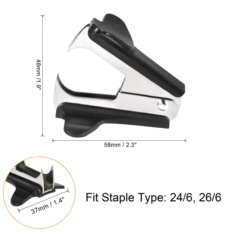 [Australia - AusPower] - MECCANIXITY Staple Remover Tools, Staplers Puller Steel Jaw for Office Home Desktop Accessory, Black Pack of 3 