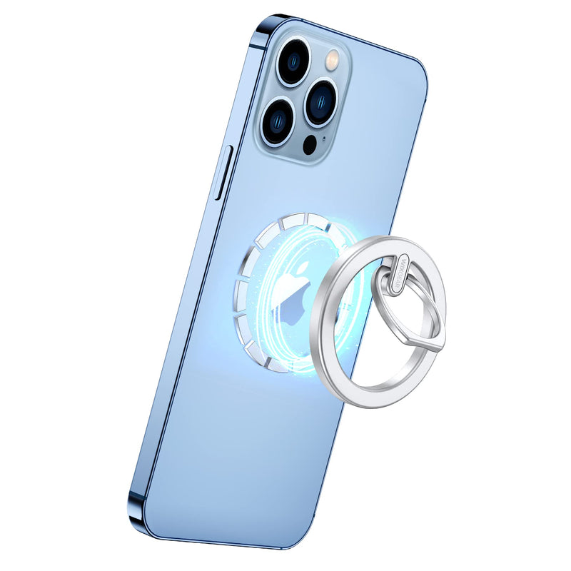 [Australia - AusPower] - WixGear Magnetic Phone Grip, Magnetic Phone Ring Holder with Adjustable Kickstand, Compatible Only with iPhone 13, 12/12 Pro / 12 Pro Max / 12 Mini (Silver) 