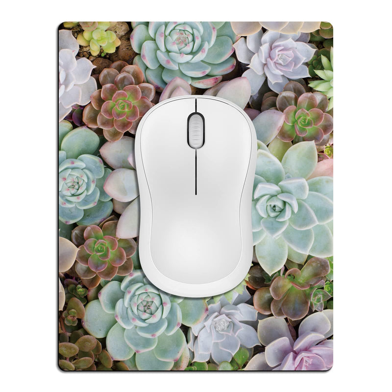 [Australia - AusPower] - Cyanbone Small Mouse Pad Cute, Mini Mouse Pads for Wireless Mouse and Laptop, Travel Mousepad with Designs - Pretty Succulent, Portable Mousepads - 5.5 x 7 in, Computer Accessories for Women Small - 5.5"x7" Pretty Succulents 